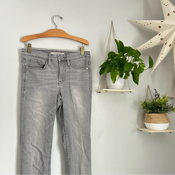🩷ATHLETA SCULPTEK GRAY SKINNY MID RISE SKINNY JEANS POWER MESH STRETCH SIZE 6 - Picture 4 of 11